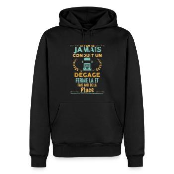 Camion chauffeur routier camions place - Sweat à capuche Premium bio Homme - noir - Devant - Nico (187cm)