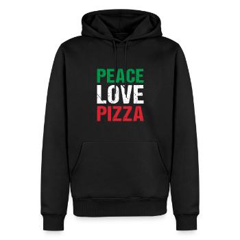 Pizza Italie Peace Love Pizza - Sweat à capuche Premium bio Homme - noir - Devant - Nico (187cm)