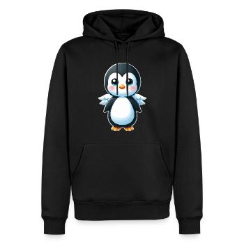 Süßer Pinguin Engel Cartoon Chibi Stil - Männer Premium Bio Hoodie - Schwarz - Vorne - Nico (187cm)