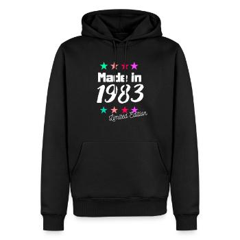 Made in 1983 Limited Edition Jahrgang Geburtstag - Männer Premium Bio Hoodie - Schwarz - Vorne - Nico (187cm)