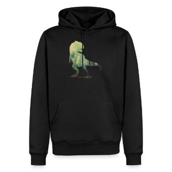 Tyrannosaurus - Männer Premium Bio Hoodie - Schwarz - Vorne - Nico (187cm)