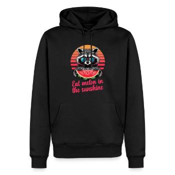 Mignon raton laveur raton laveur nature bébé raton laveur forêt - Sweat à capuche Premium bio Homme - noir - Devant - Nico (187cm)