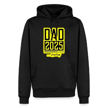 Dad 2025 Loading Papa - Männer Premium Bio Hoodie - Schwarz - Vorne - Nico (187cm)
