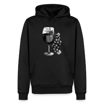 Weinglas Vino - Männer Premium Bio Hoodie - Schwarz - Vorne - Nico (187cm)