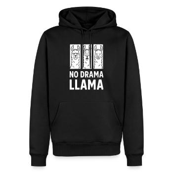 No Drama Llama Comic Style - Männer Premium Bio Hoodie - Schwarz - Vorne - Nico (187cm)