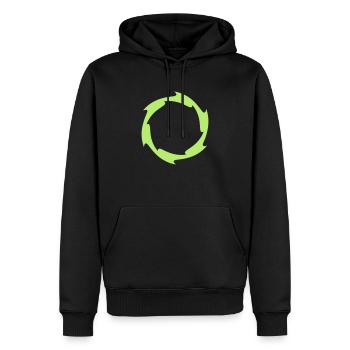 Feuerball - Männer Premium Bio Hoodie - Schwarz - Vorne - Nico (187cm)