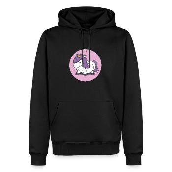 Dickes Einhorn – so what? - Männer Premium Bio Hoodie - Schwarz - Vorne - Nico (187cm)