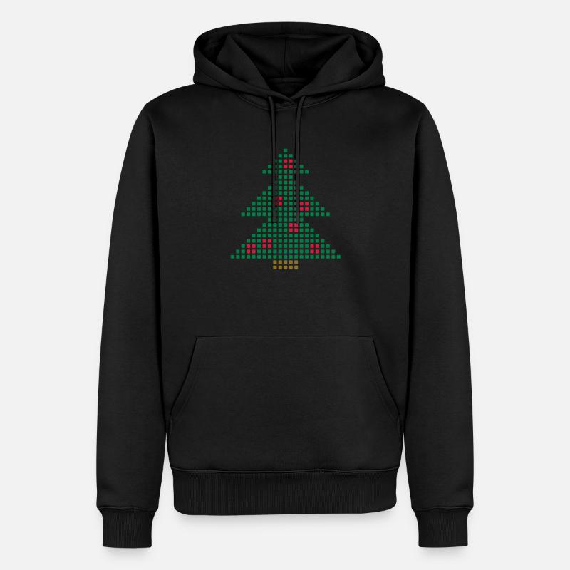 Christmas Tree Pixel - Männer Premium Bio Hoodie - Schwarz