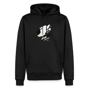 coupe foot football monde - Sweat à capuche Premium bio Homme - noir - Devant - Nico (187cm)
