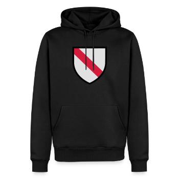 Blason Strasbourg (T) - Sweat à capuche Premium bio Homme - noir - Devant - Nico (187cm)