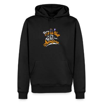 Jesus Christliche Vers Gott Fisch Geschenk - Männer Premium Bio Hoodie - Schwarz - Vorne - Nico (187cm)