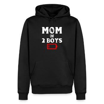 Maman fatiguée de 2 garçons drôle mère de deux fils - Sweat à capuche Premium bio Homme - noir - Devant - Nico (187cm)