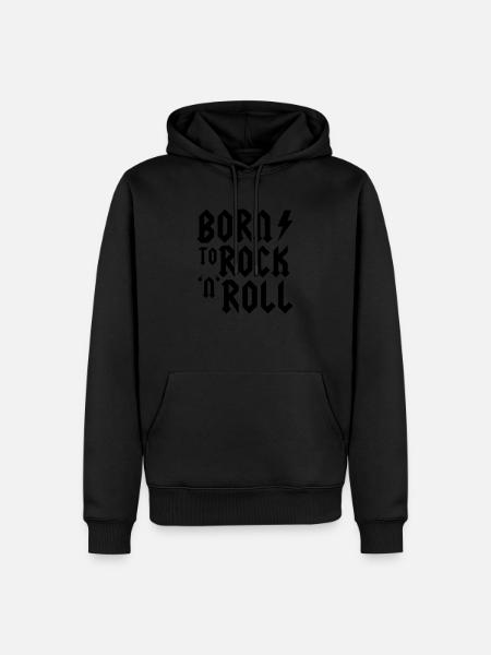 Born to rock n roll - Sweat à capuche Premium bio Homme - noir