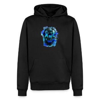 Mort bleue (crâne) - Sweat à capuche Premium bio Homme - noir - Devant - Nico (187cm)