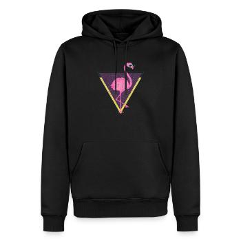 Tropical Flamingo Triangle | 80s Style - Sweat à capuche Premium bio Homme - noir - Devant - Nico (187cm)