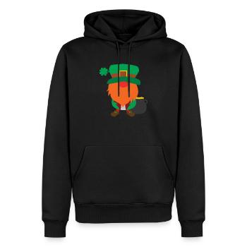 Gnom lutin - Sweat à capuche Premium bio Homme - noir - Devant - Nico (187cm)