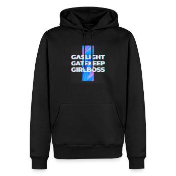 Gaslight Gatekeep Girlboss - Live Love Laugh - Sweat à capuche Premium bio Homme - noir - Devant - Nico (187cm)