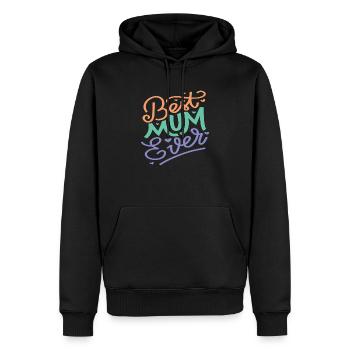 Meilleur maman | Fête des Mères - Sweat à capuche Premium bio Homme - noir - Devant - Nico (187cm)