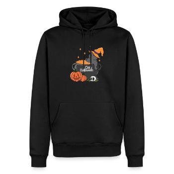 Cozy Halloween - Men’s Premium Organic Hoodie - black - Front - Nico (187cm)