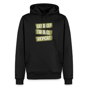 sea happy hiking vacation humor couple retirement - Männer Premium Bio Hoodie - Schwarz - Vorne - Nico (187cm)