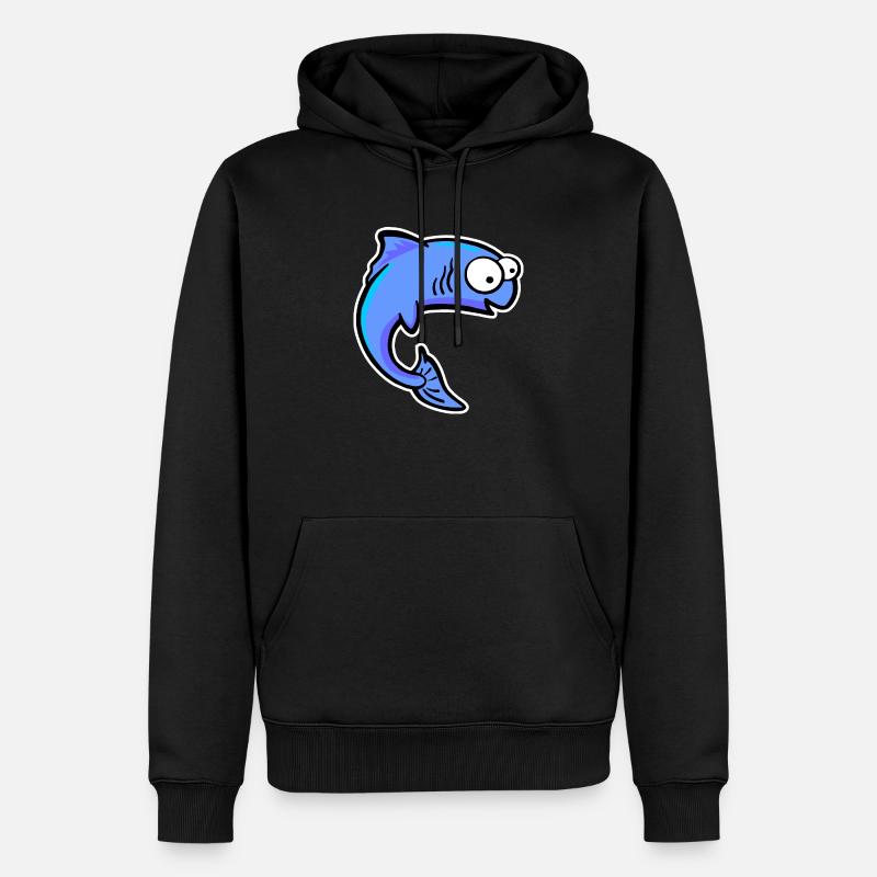 Poisson Truite Saumon - Sweat à capuche Premium bio Homme - noir