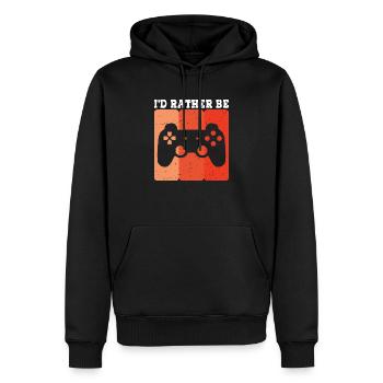 Je préfère être - Sweat à capuche Premium bio Homme - noir - Devant - Nico (187cm)
