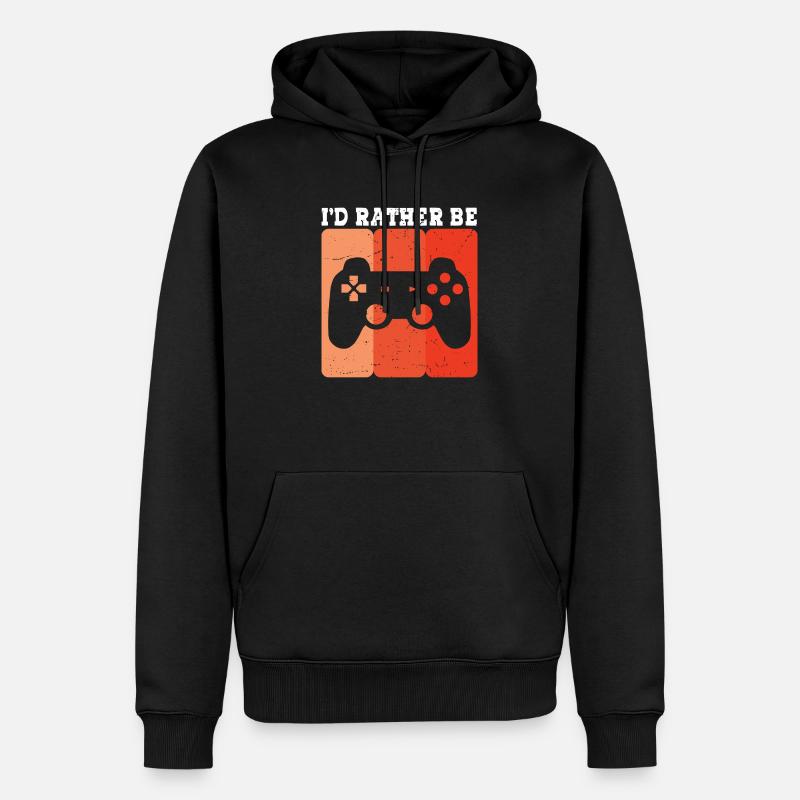 i d rather be - Männer Premium Bio Hoodie - Schwarz