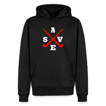 hockey hockey sur gazon hockey sur gazon hcky - Sweat à capuche Premium bio Homme - noir - Devant - Nico (187cm)
