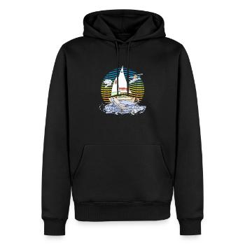 Segelboot - Männer Premium Bio Hoodie - Schwarz - Vorne - Nico (187cm)