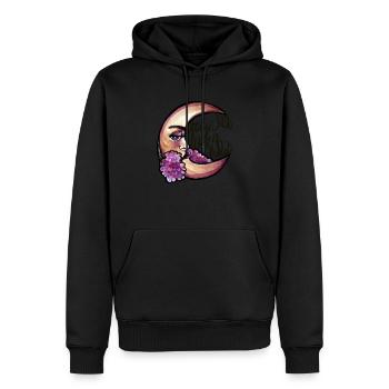 Bleib Wild MoonChild - Männer Premium Bio Hoodie - Schwarz - Vorne - Nico (187cm)