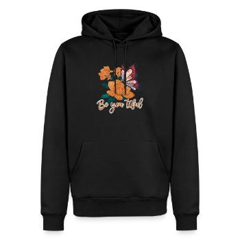 Schmetterling Blume blumig Sprüche Spruch Blumen - Männer Premium Bio Hoodie - Schwarz - Vorne - Nico (187cm)