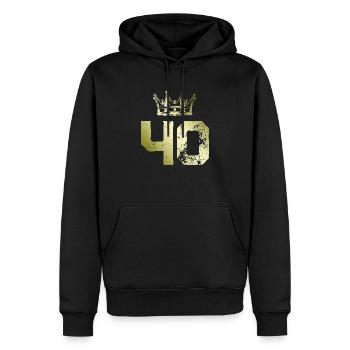 40 Zahl Krone - Männer Premium Bio Hoodie - Schwarz - Vorne - Nico (187cm)
