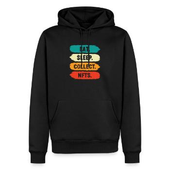 EAT SLEEP COLLECT NFT - Men’s Premium Organic Hoodie - black - Front - Nico (187cm)