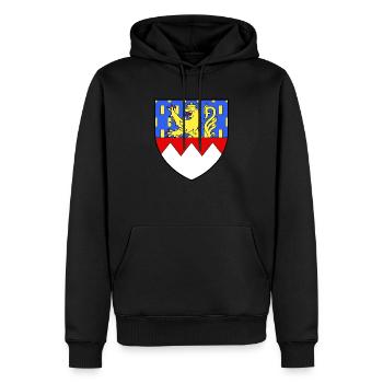 blason lion drapeau du jura - Sweat à capuche Premium bio Homme - noir - Devant - Nico (187cm)