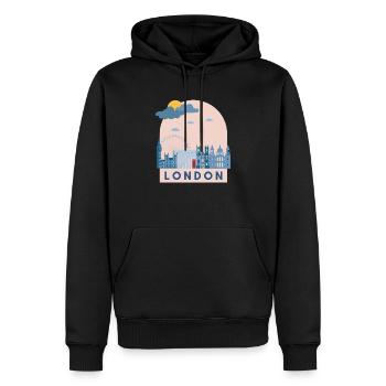 Angleterre Londres Design Logo Europe Souvenir Holiday - Sweat à capuche Premium bio Homme - noir - Devant - Nico (187cm)