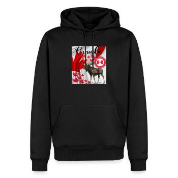 Canada, feuille d’érable. - Sweat à capuche Premium bio Homme - noir - Devant - Nico (187cm)