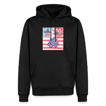 USA, étoiles et ceintures - Sweat à capuche Premium bio Homme - noir - Devant - Nico (187cm)