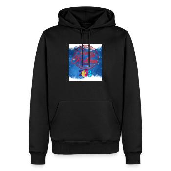Bonne année 2023 - Sweat à capuche Premium bio Homme - noir - Devant - Nico (187cm)