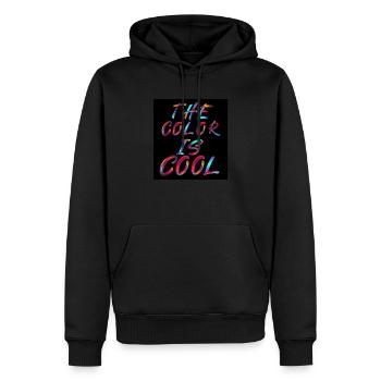 buntes Thema, Bild in Farbe - Männer Premium Bio Hoodie - Schwarz - Vorne - Nico (187cm)