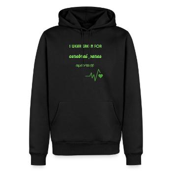 Conscience de la paralysie cérébrale - Sweat à capuche Premium bio Homme - noir - Devant - Nico (187cm)