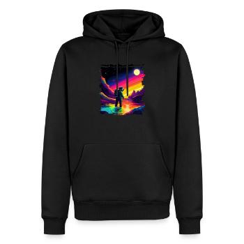 Outer Space Art Aquarelle Dégoulinant Spaceman - Sweat à capuche Premium bio Homme - noir - Devant - Nico (187cm)