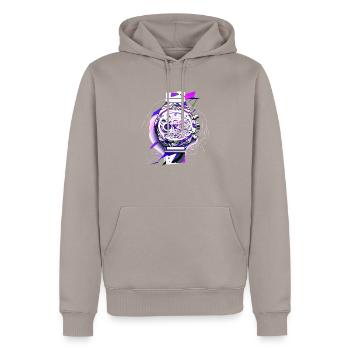 Montre pour homme comme chronographe pour le collectionneur de montres - Sweat à capuche Premium bio Homme - taupe - Devant - Nico (187cm)