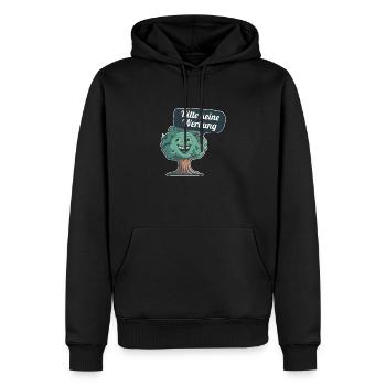 Bitte keine Werbung sagt der Baum - Männer Premium Bio Hoodie - Schwarz - Vorne - Nico (187cm)