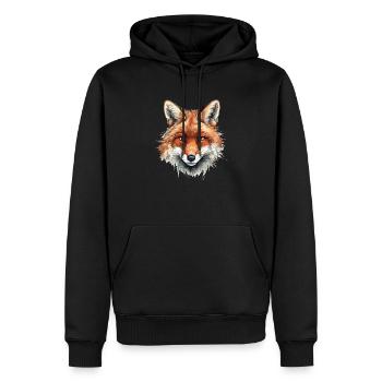 Renard Nature - Sweat à capuche Premium bio Homme - noir - Devant - Nico (187cm)