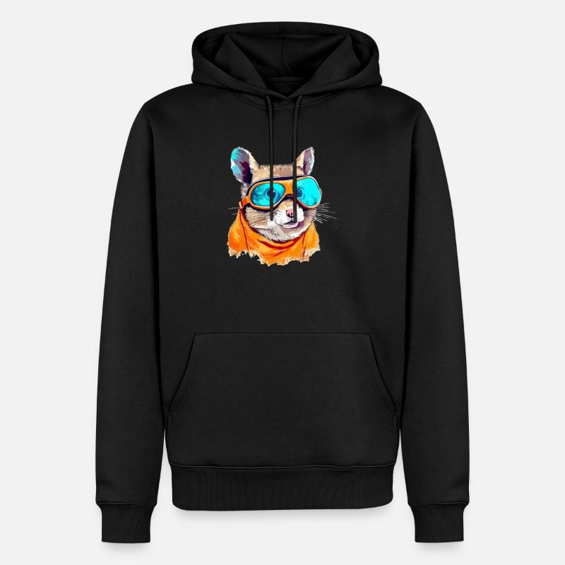 Tik das Brillenhörnchen - Männer Premium Bio Hoodie - Schwarz