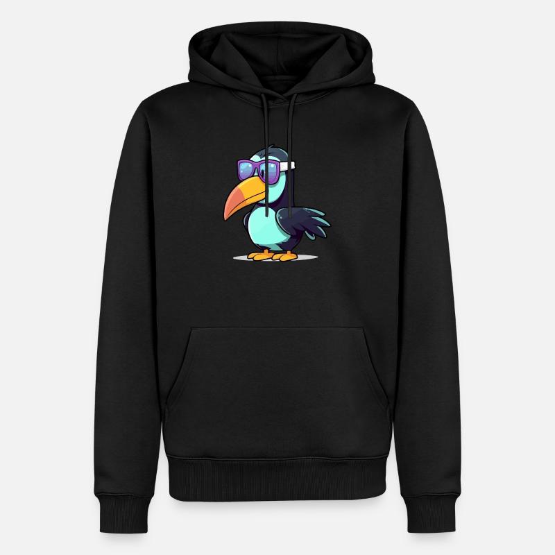 Hob le toucan - Sweat à capuche Premium bio Homme - noir