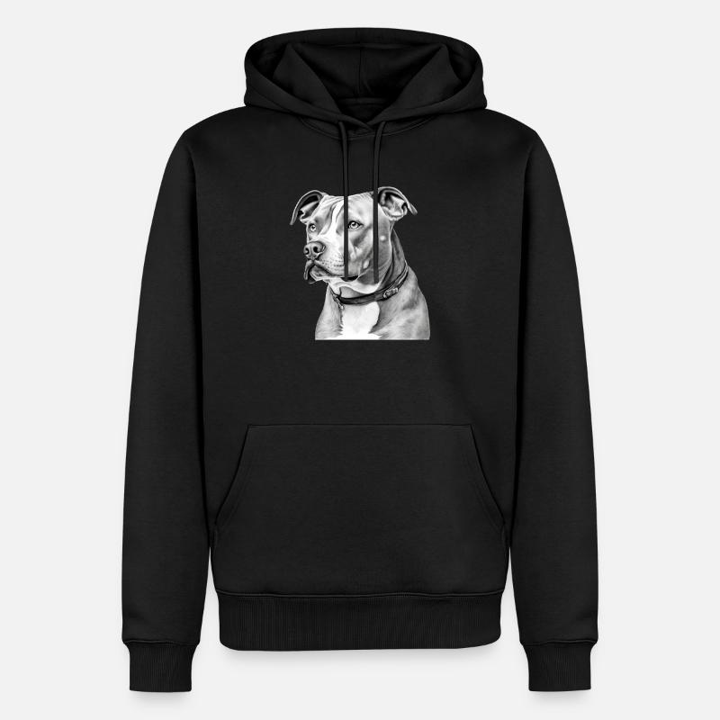 Zion der Pitbull - Männer Premium Bio Hoodie - Schwarz