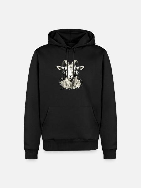Kitty, die audiophile Ziege - Männer Premium Bio Hoodie - Schwarz