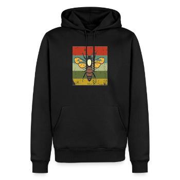 Vintage-Biene Retro-Sonnenuntergang - Männer Premium Bio Hoodie - Schwarz - Vorne - Nico (187cm)
