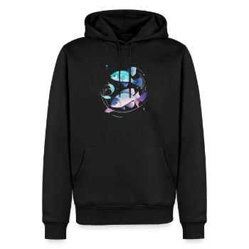 Poissons - Sweat à capuche Premium bio Homme - noir - Devant - Nico (187cm)